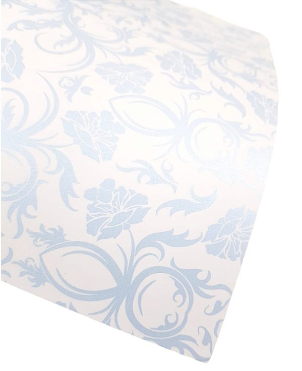 Folha Scrapbook Metalizada Arabesco Azul PDAR Metallik
