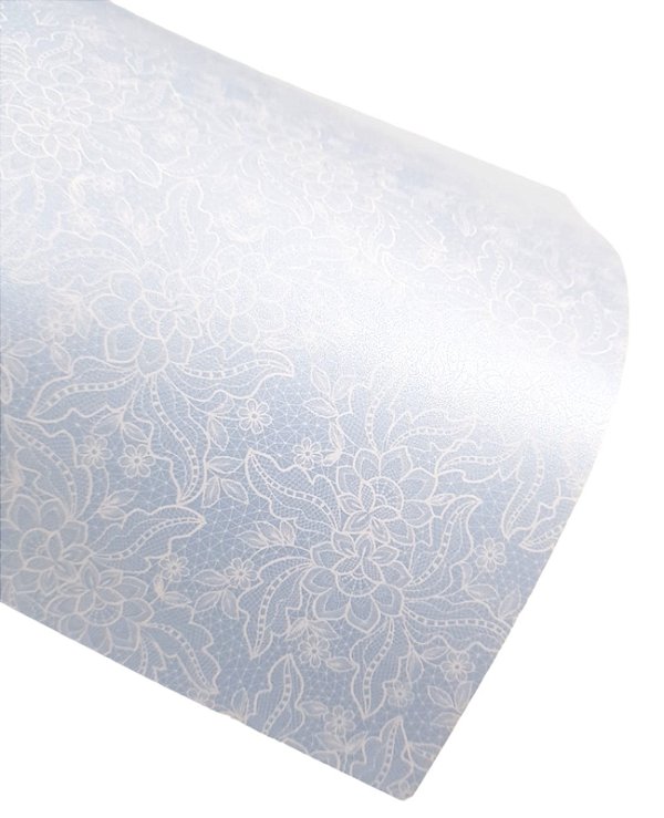 Folha Scrapbook Metalizada Renda 1 Azul PDR1 Metallik