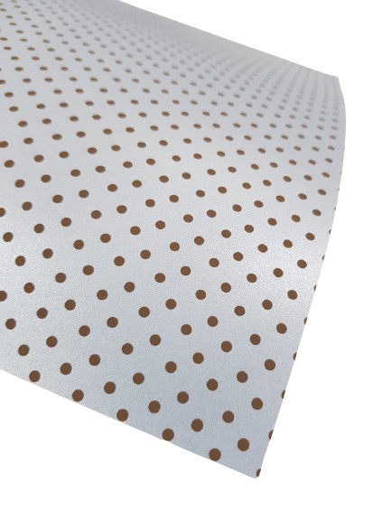 Folha Scrapbook Metalizada Bolinhas 2 Azul/Marrom PDBO2 Metallik