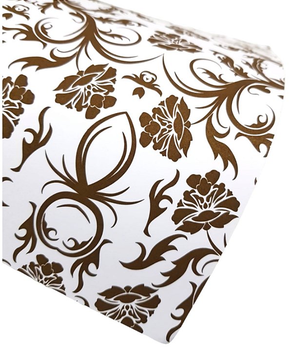 Folha Scrapbook Fosco Arabesco Chocolate PDAR Metallik