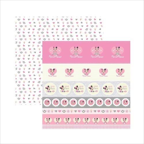 Folha Scrapbook Dupla Face Disney Toke e Crie Baby Minnie 1 Selos e Tags - 19319