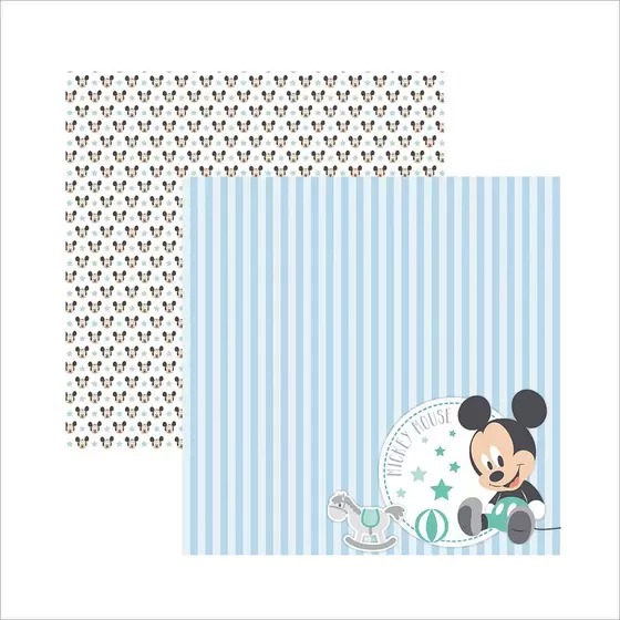 Folha Scrapbook Dupla Face Disney Toke e Crie Baby Mickey Paisagem - 19331