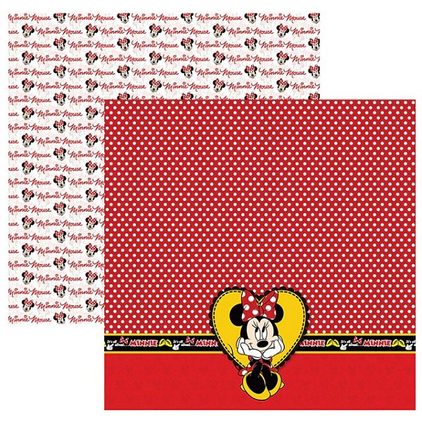Folha Scrapbook Dupla Face Disney Toke e Crie Minnie Mouse 2 Barrado - 19302