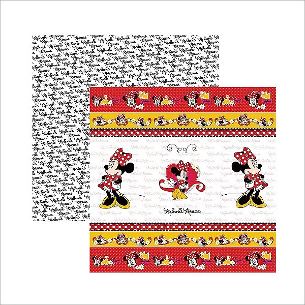 Folha Scrapbook Dupla Face Disney Toke e Crie Minnie Mouse 1 Fitas e Rótulos - 19297