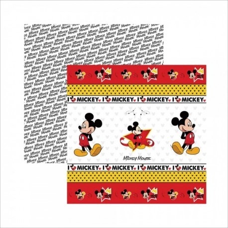 Folha Scrapbook Dupla Face Disney Toke e Crie Mickey Mouse Fitas e Rótulos - 19307
