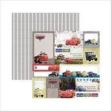 Folha Scrapbook Dupla Face Disney Toke e Crie Carros Tags - 19678