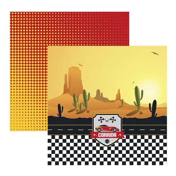 Folha Scrapbook Toke e Crie Corrida Deserto - 17655