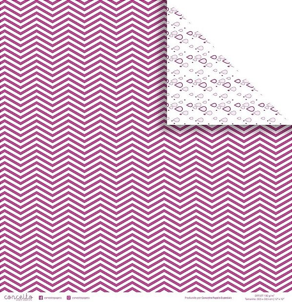 Folha Scrapbook Conceito - Chevron Pink 1032