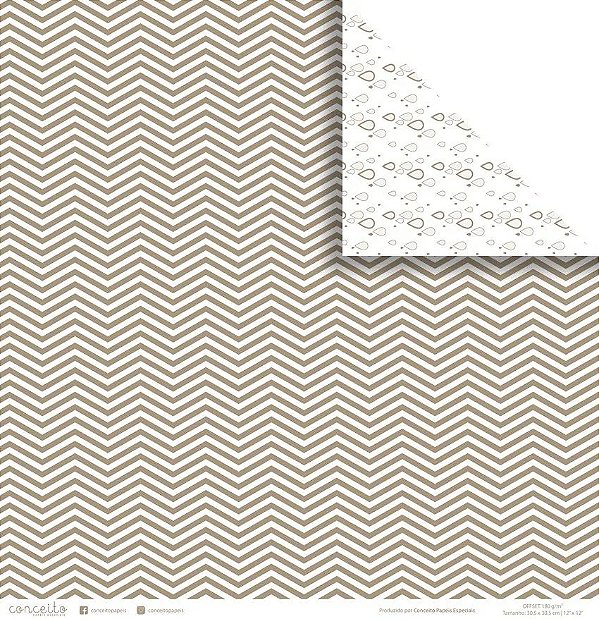 Folha Scrapbook Conceito - Chevron Marrom 1034