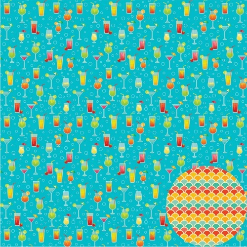 Folha Scrapbook Verão Drinks 0183400 Oficina do Papel