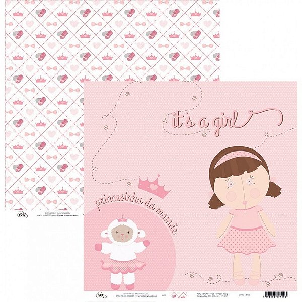 Papel Scrapbook Mix Bebê Menina II 6400 OK Scrapbook