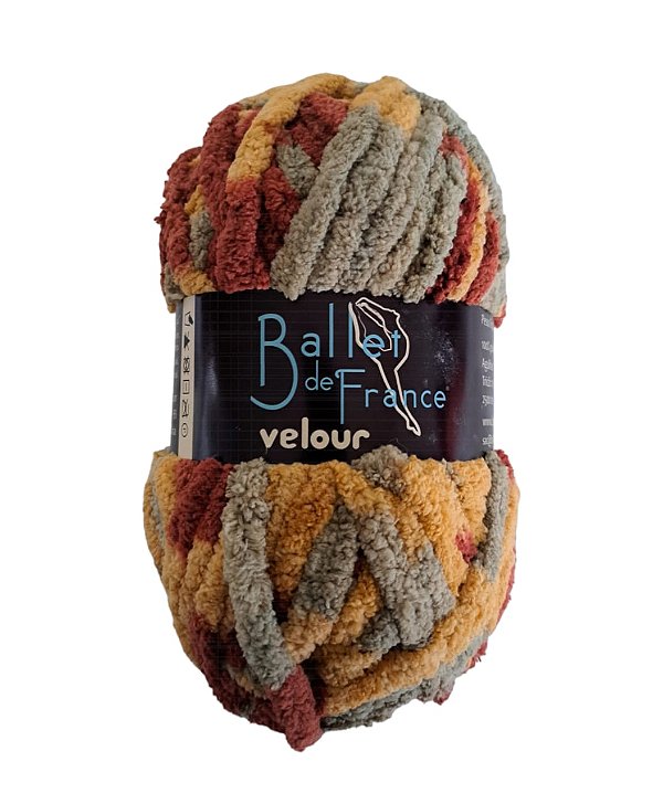 Novelo de Lã - Fio Velour Ballet de France Mescla Tons Terrosos 1324