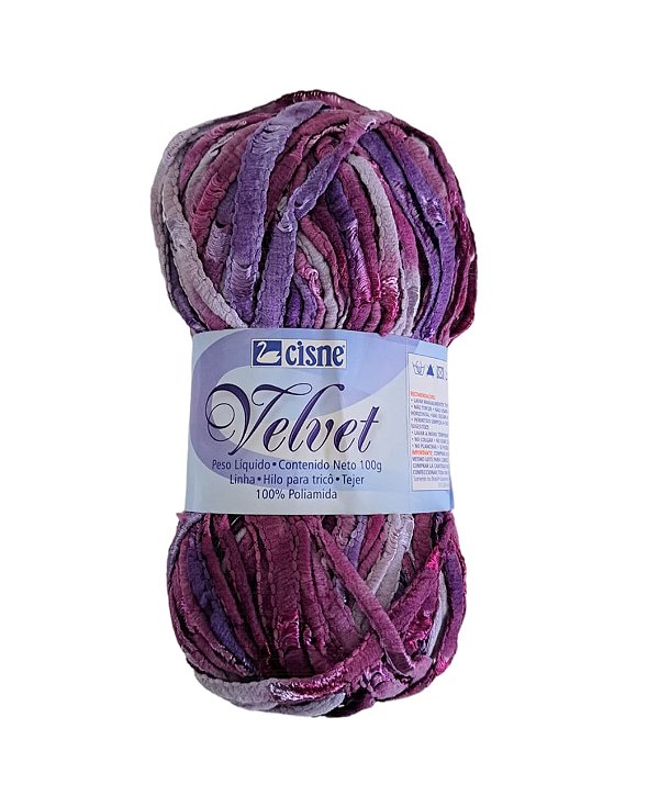 Novelo de Lã - Cisne Velvet Lilás e Roxo 403