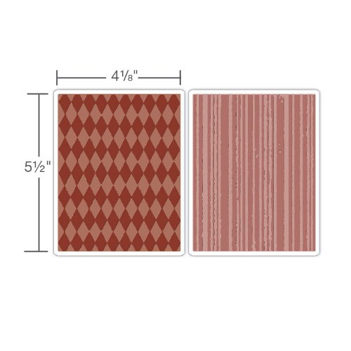 Placa para Relevo Sizzix Emboss - Harlequin & Stripes Set 657849