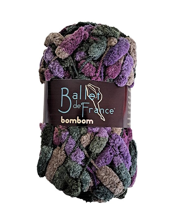 Novelo de Lã - Fio Bombom Ballet de France Mescla Roxo 1335