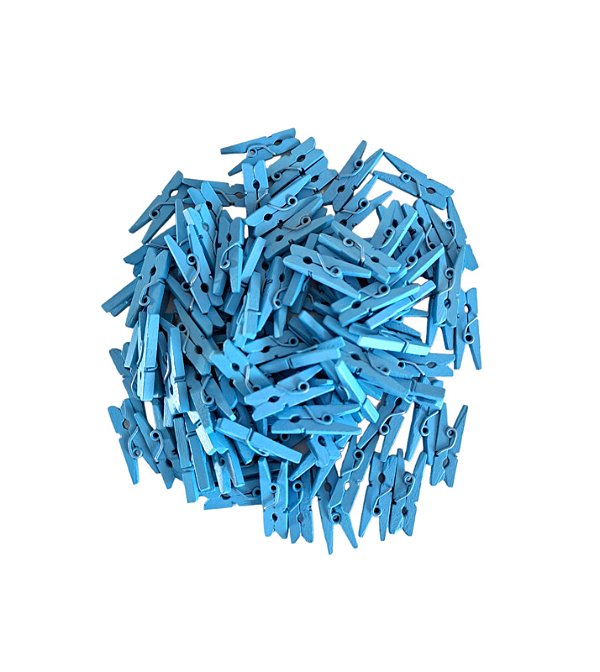 Mini Prendedor Madeira Azul 2,5cm com 100un