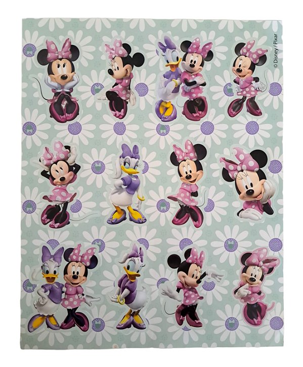 Adesivo Papel Disney Minnie e Margarida Grande 20x25cm Y464 FV