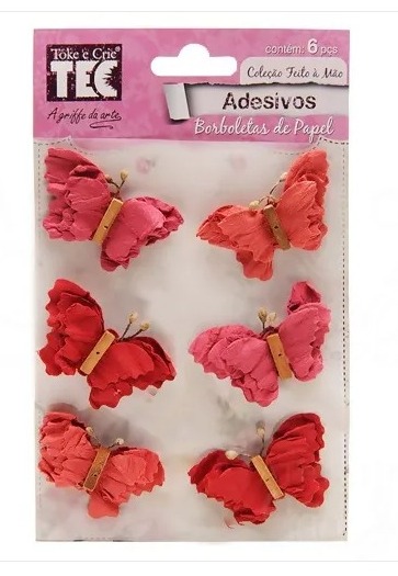 Adesivo Borboletas de Papel Rouge 16966 Toke e Crie