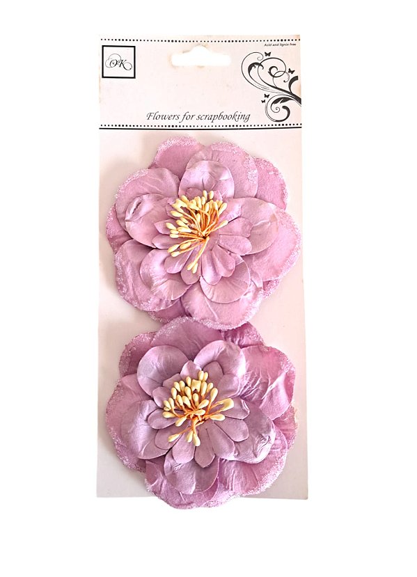 Flores de Papel Artesanal OK Scrapbook PF130342 Lilás