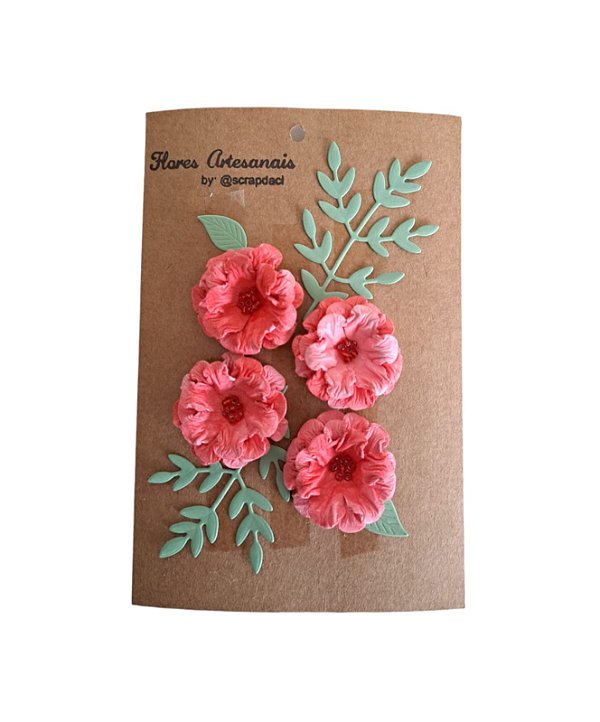 Flores de Papel Artesanal TKG Store Flor Vermelho 0721