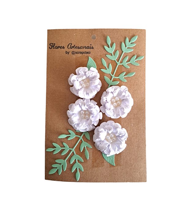Flores de Papel Artesanal TKG Store Flor Branco 0721