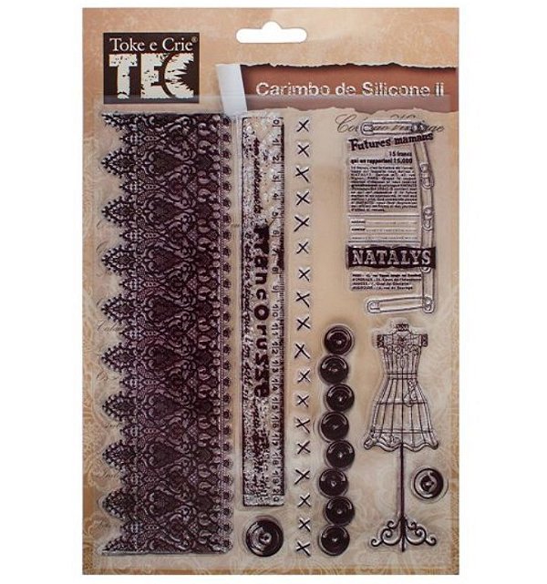 Carimbo de Silicone II Rendas e Costura - Toke e Crie 16248
