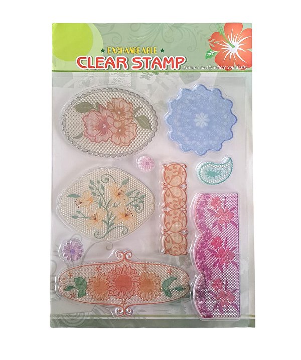 Carimbo de Silicone Rendas com Flores cs5004