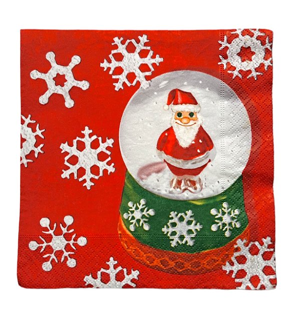 Guardanapo Decoupage Natal Papai Noel no Globo 220 com 4 unidades