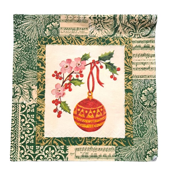 Guardanapo Decoupage Natal Bola Natalina 240 com 4 unidades