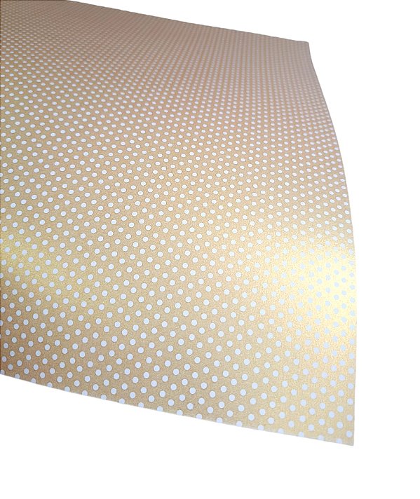Folha Scrapbook Metalizada Bolinha Ouro Rico PDBOB Metallik