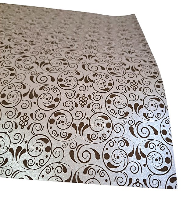 Folha Scrapbook Metalizada Floral 03 Bronze PDFL03 Metallik