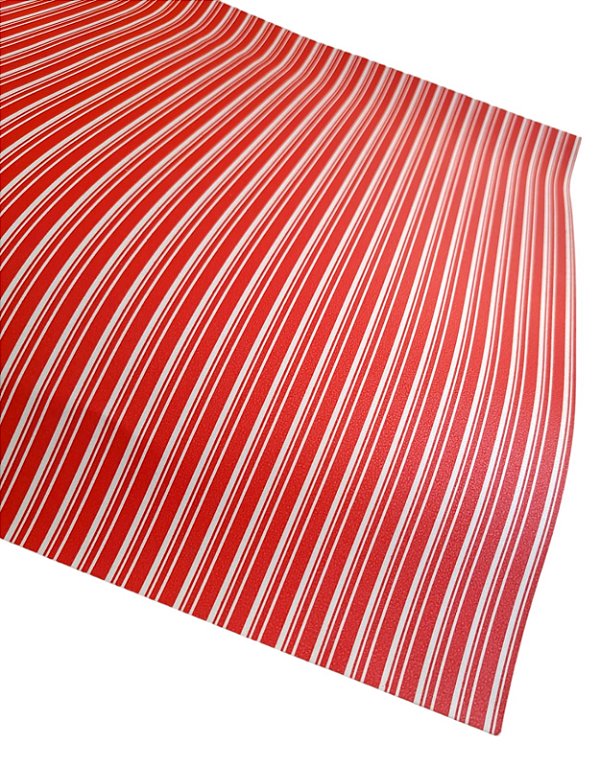 Folha Scrapbook Metalizada Listra Vermelho PDLB Metallik