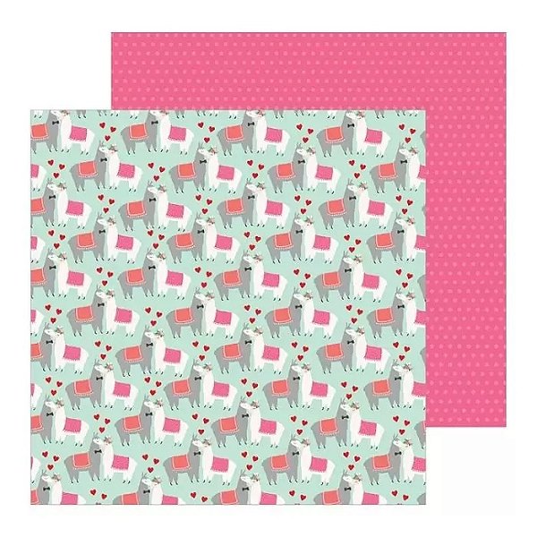 Folha Scrapbook Pebles Loves Me - Llama Love 733963 Toke e Crie 21668