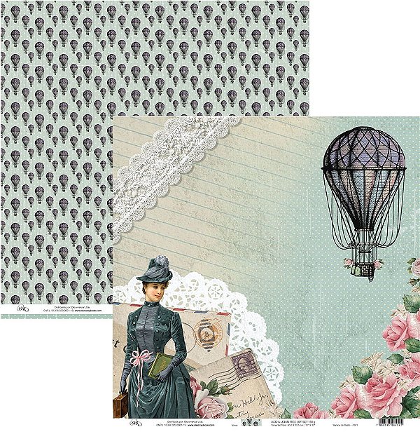 Folha Scrapbook Vamos de Balão 7661 OK Scrapbook