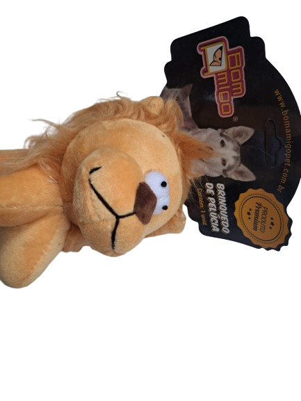 Brinquedo Mordedor Pelúcia Sonoro Para Cachorro Bom Amigo Leaozinho BW15002