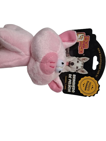 Brinquedo Mordedor Pelúcia Sonoro Para Cachorro Bom Amigo Porquinho BW15002