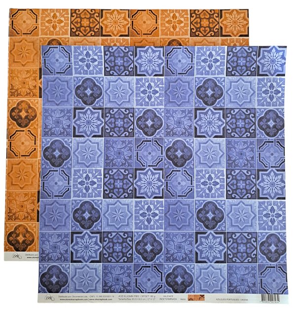 Folha Scrapbook Azulejos Portugues 0056 OK Scrapbook