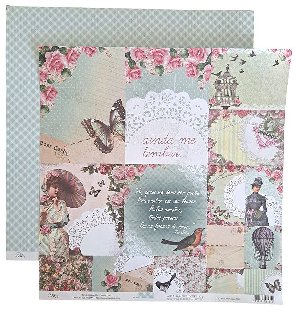 Folha Scrapbook Pequenas Memórias 7662 OK Scrapbook