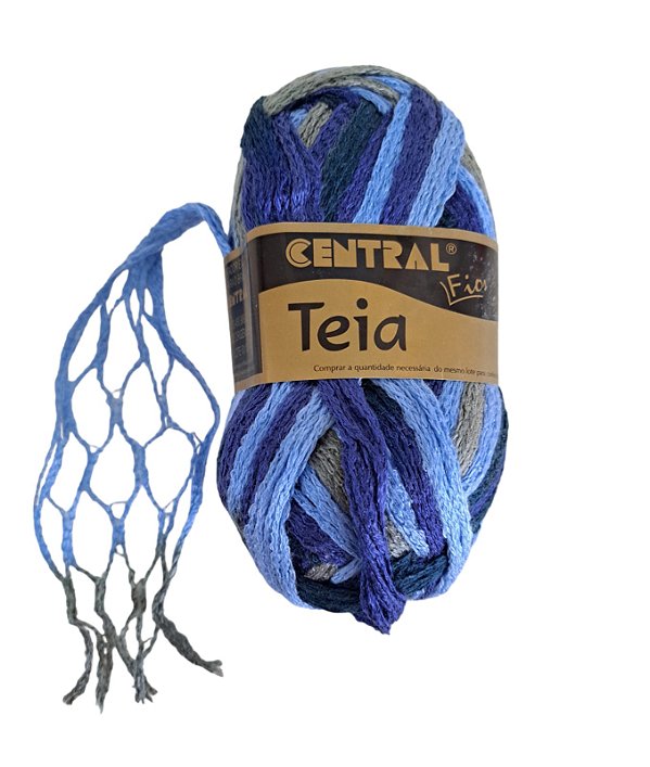 Novelo Fio Teia Mescla Tons Azul Central Fios 100170