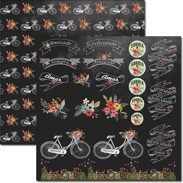 Folha Scrapbook Chalkboard 3 SC274 Arte Fácil