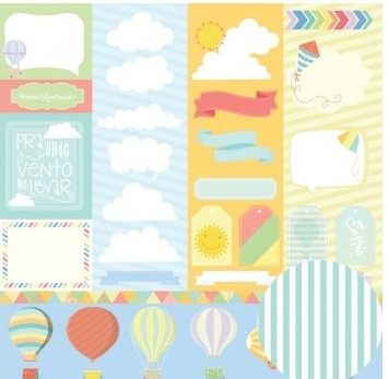 Folha Scrapbook Oficina do Papel Nas Nuvens Tags 1 0199200