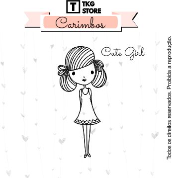 Carimbo Cute Girl Menina 2027