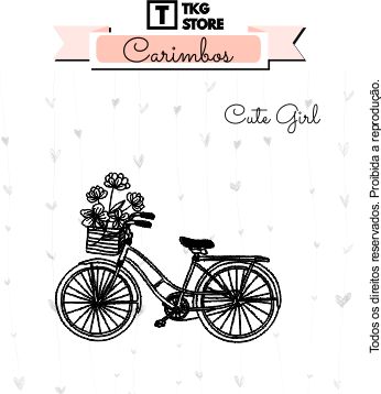 Carimbo Coleção Cute Girl - Bicicleta 2028