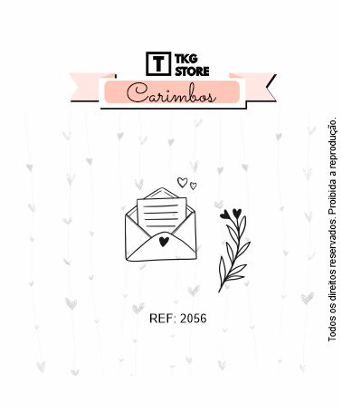 Carimbo Carta Envelope com ramo 2056
