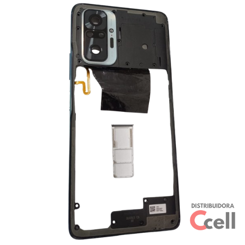 Carcaça Lateral + Gaveta de Chip + Vidro e Aro de Proteção da Camera Xiaomi Redmi Note 10 Pro (Usado com Alguns Arranhões)