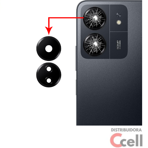 LENTE CAMERA TRASEIRA REDMI 13C / POCO C65 (2 LENTES)