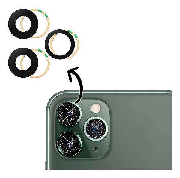 Lente Vidro Camera Traseira iPhone 12 Pro Max Kit  c/ 3 Lentes