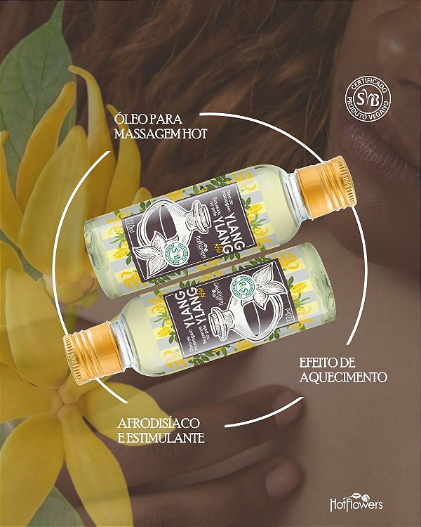 ÓLEO DE MASSAGEM YLANG YLANG HOT 120ML HOT FLOWERS