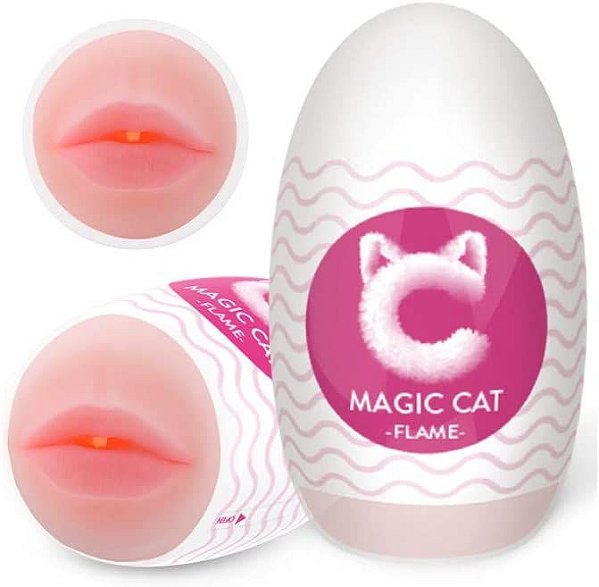 MASTURBADOR EGG EM CYBERSKIN FORMATO BOCA FLAME MAGIC CAT