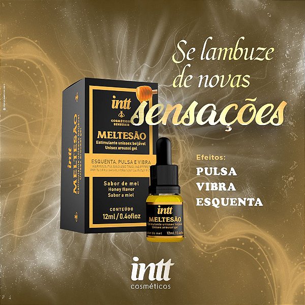 GEL ESTIMULANTE UNISSEX BEIJÁVEL MELTESÃO 12ML INTT - ESQUENTA, PULSA E VIBRA